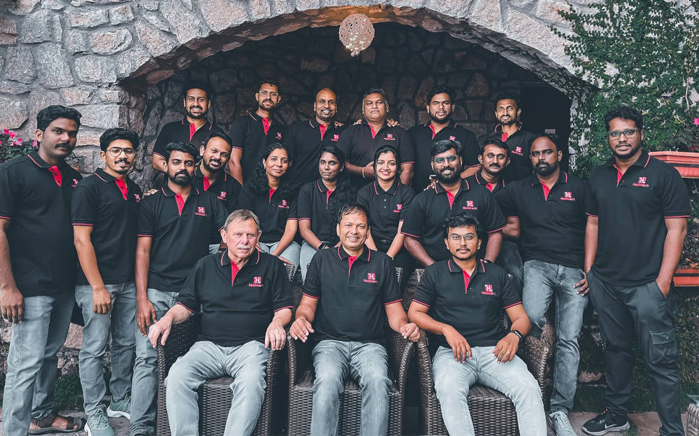 Günter Wiskot und das Team von Heidelsoft in Indien